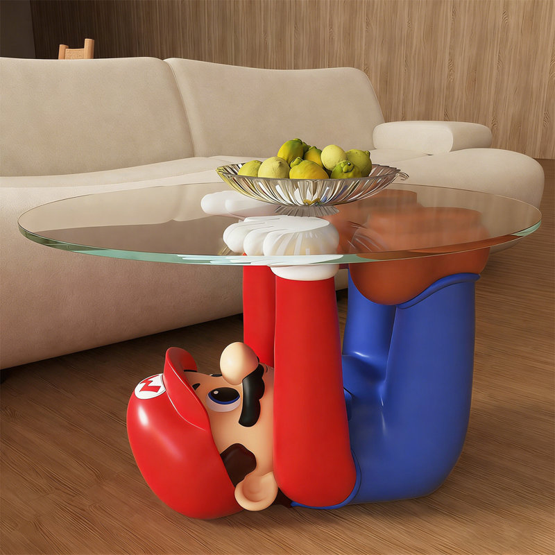 Orren Ellis Playful Modern Resin Mario Upside-Down Glass Coffee